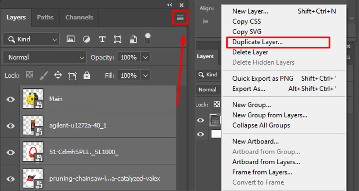 Duplicate Layers Photoshop